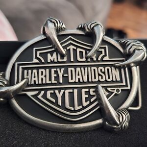 Harley-Davidson Silver and Black Belt Buckle